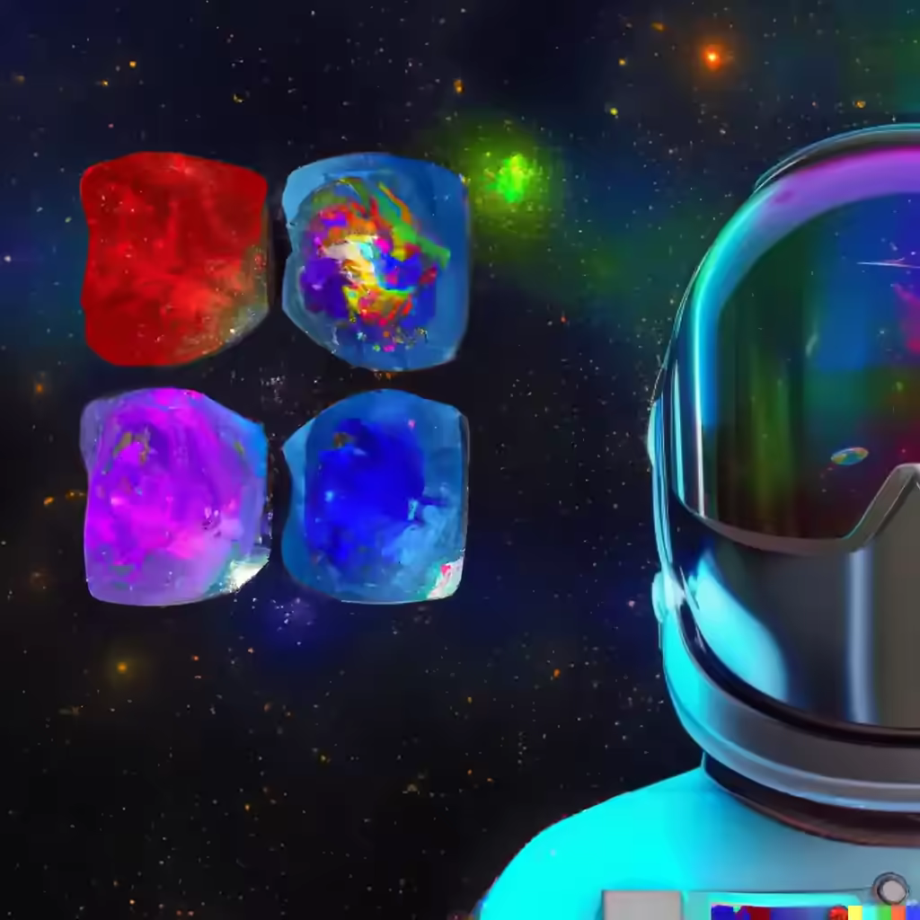 Spaceman with alien beings