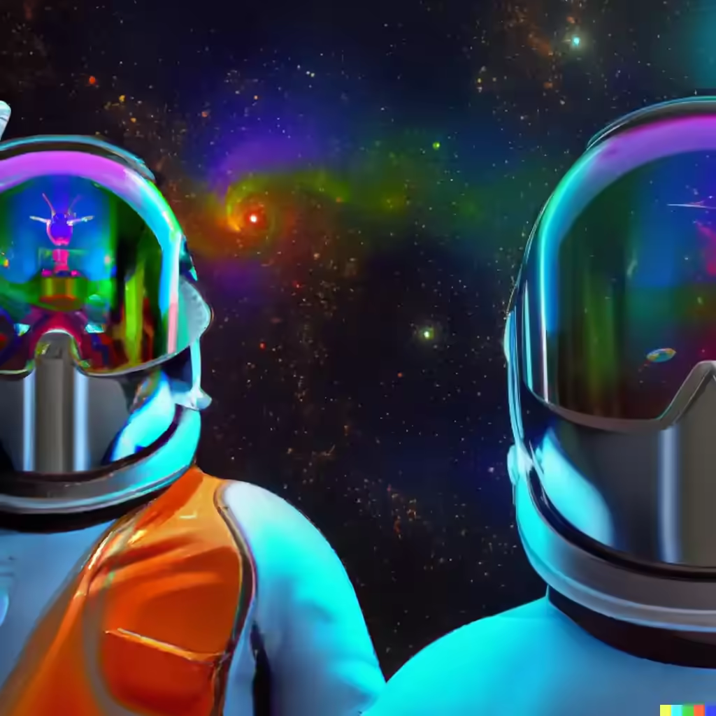 Spaceman with friend 