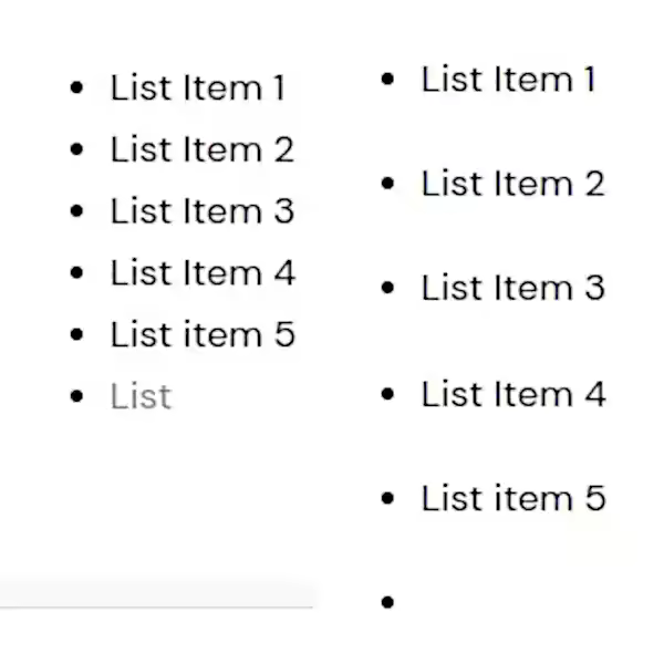 Bullet points are too close together.