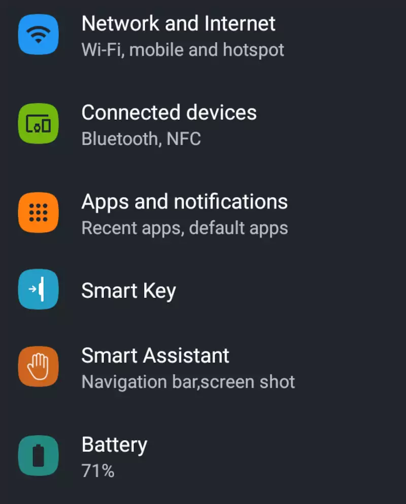 Settings to disable left button screenshot