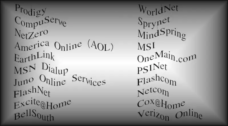 Defunct ISP email services