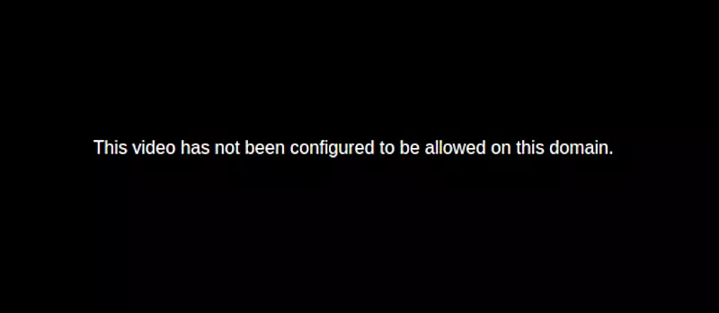 This video has not been configured to be allowed on this domain.