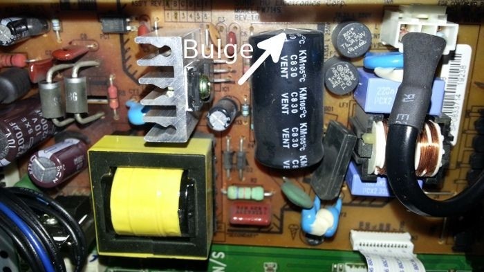 Bulging capacitor needs changing