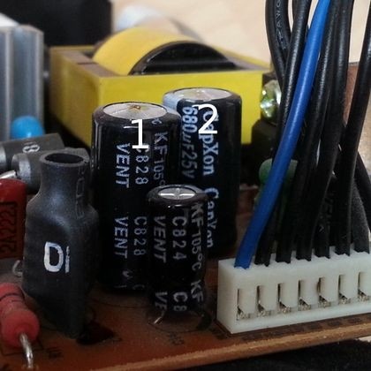 capacitors 1 and 2 are faulty