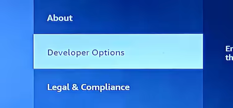 Fire TV Developer Options