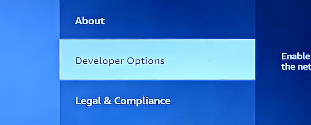 Fire TV Developer Options