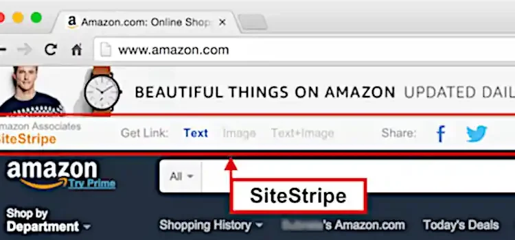 Enable the Amazon Associate Site Stripe